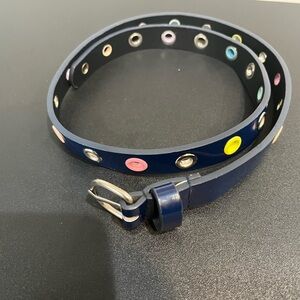 Kids' Navy Belt with Colorful Eyelets